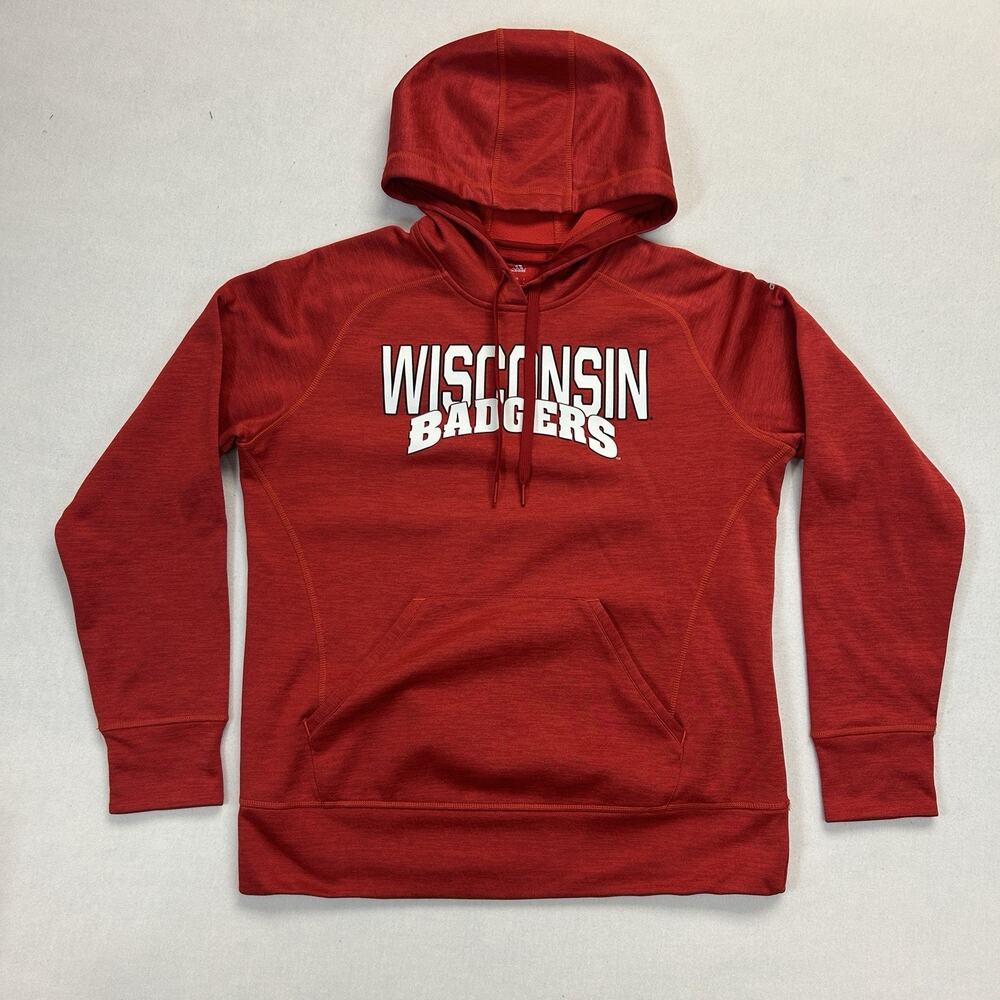 University of Wisconsin Badgers UW Badgers Hoodie Women's Large Red Adidas Top